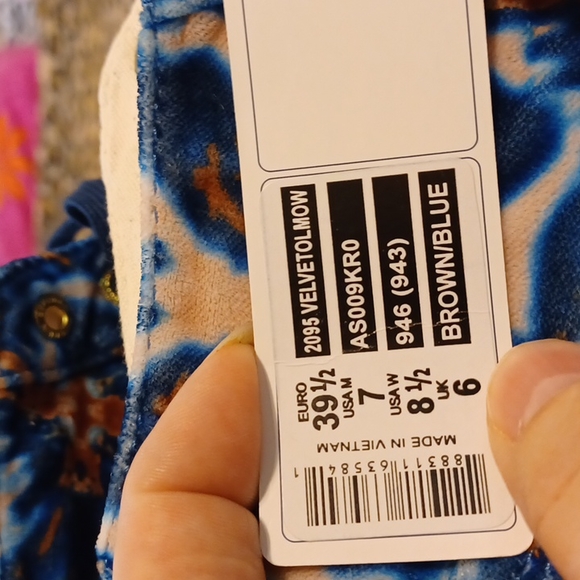 SUPERGA ITALIAN SHOES VELVET BROWN/BLUE SIZE 8.5 WOMENS 7 MENS. - Picture 4 of 9